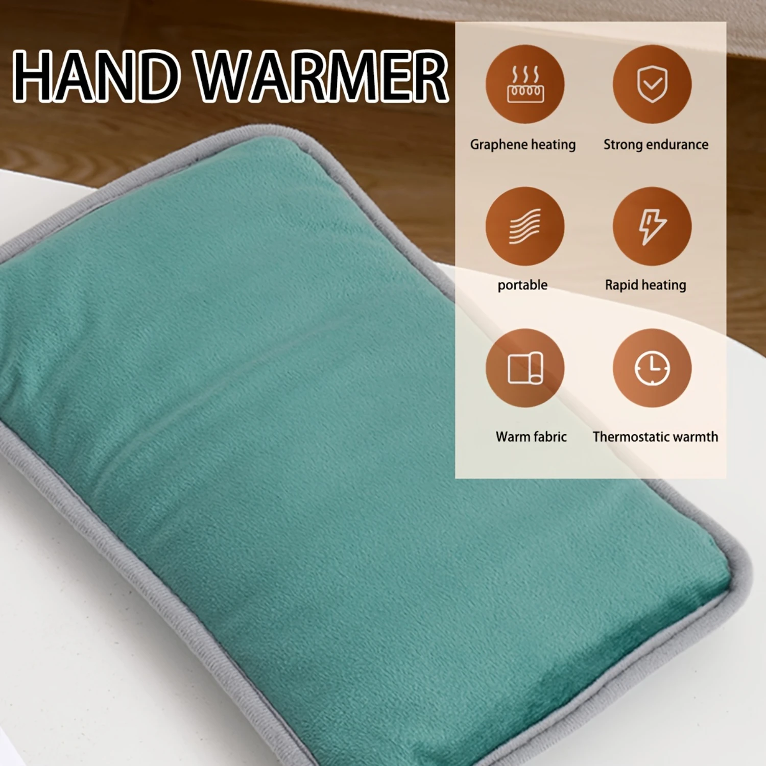 Zimowy ogrzewacz do rąk, podgrzewacz do rąk z wtyczką USB może być używany z zasilaczem, do biura, biwakowania, polowań, golfa Boże Narodzenie