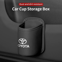 Car Door Water Cup Holder Back Seat Drink Rack Leather Storage Box For Toyota Crown GR Corolla YARIS L Auris C-HR Hilux Vios