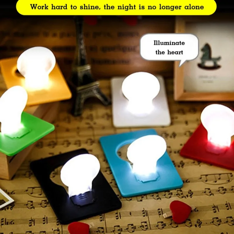 ไฟกลางคืนแบบพกพาขนาดกะทัดรัดพับเก็บได้ไฟกลางคืนขนาดเล็กไฟ LED การ์ดไฟกระเป๋าพับได้