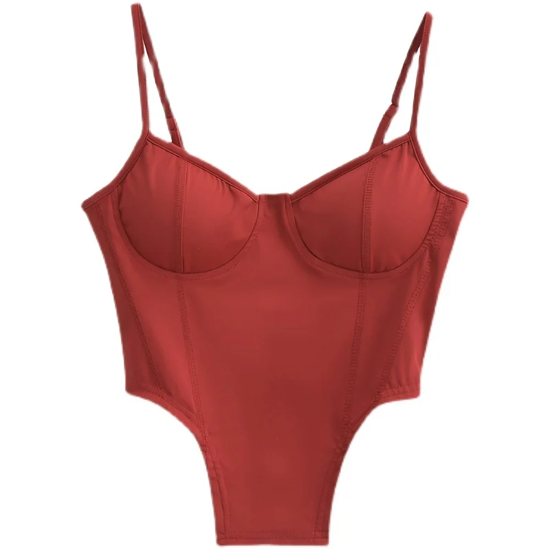 Seksowny top na ramiączkach, obcisły damski top, nowość, styl uliczny, jednolity kolor, lato 2023, pojedynczy element, rozmiar uniwersalny.