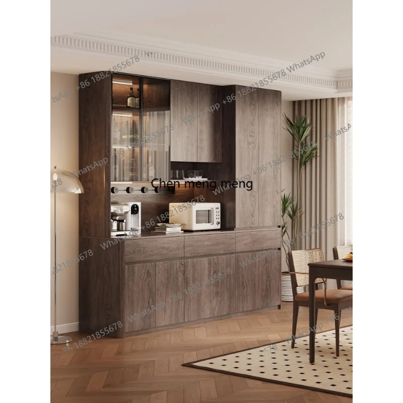 Solid wood dining side cabinet against the wall integrated locker, household, new light luxury high-end sense