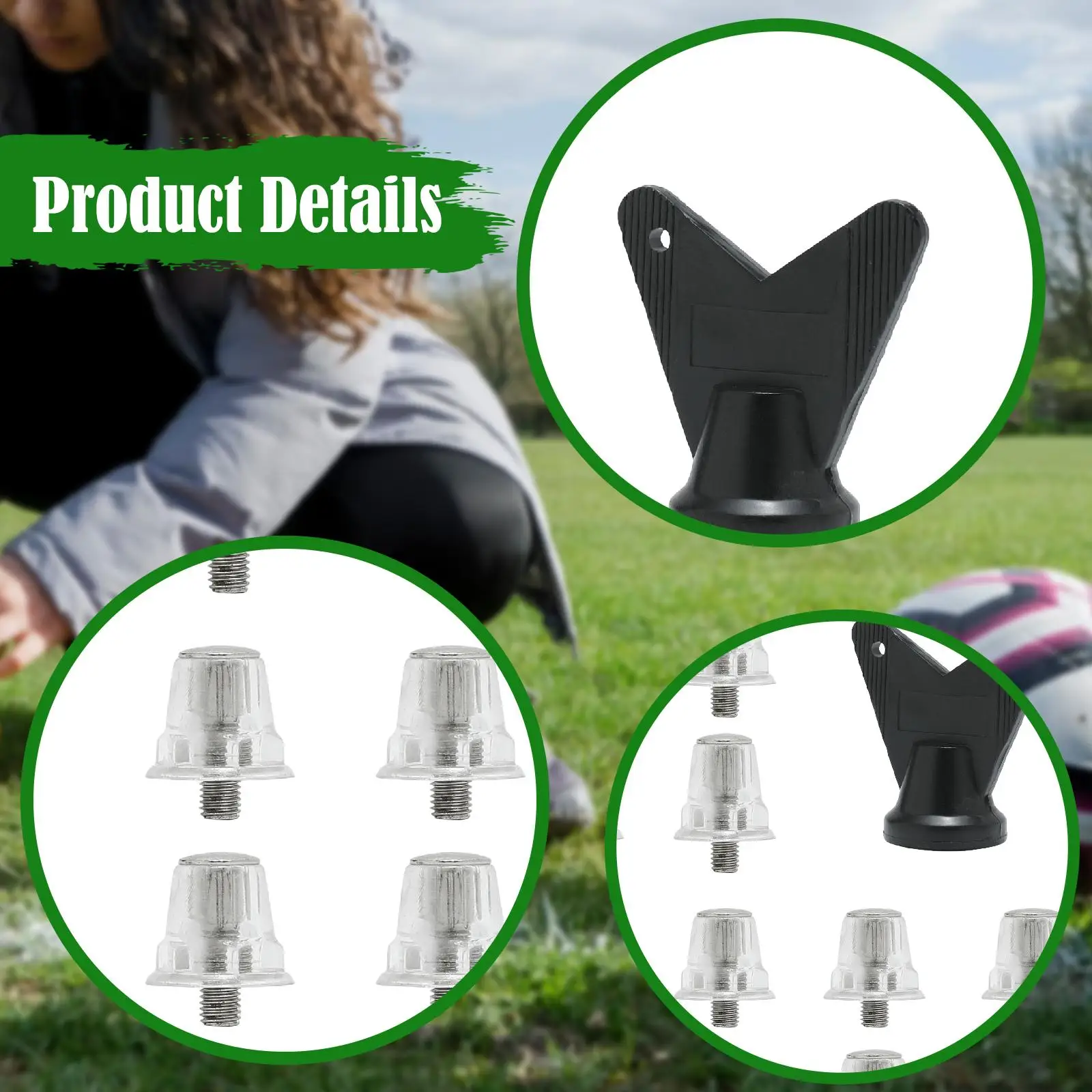 

Сменные конические шипы для футбольных бутс с резьбой M5, набор для мужской спортивной обуви для соревнований на открытом воздухе