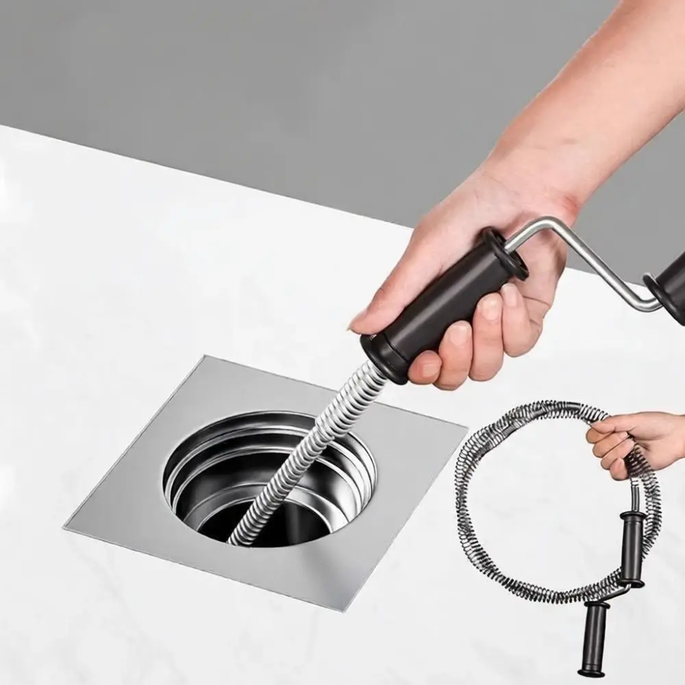 Efficient Plumbing Snake Drain Auger Flexible Spring Steel Pipe Cleaner For Household Sink Bathroom Toilet Clog Blockage