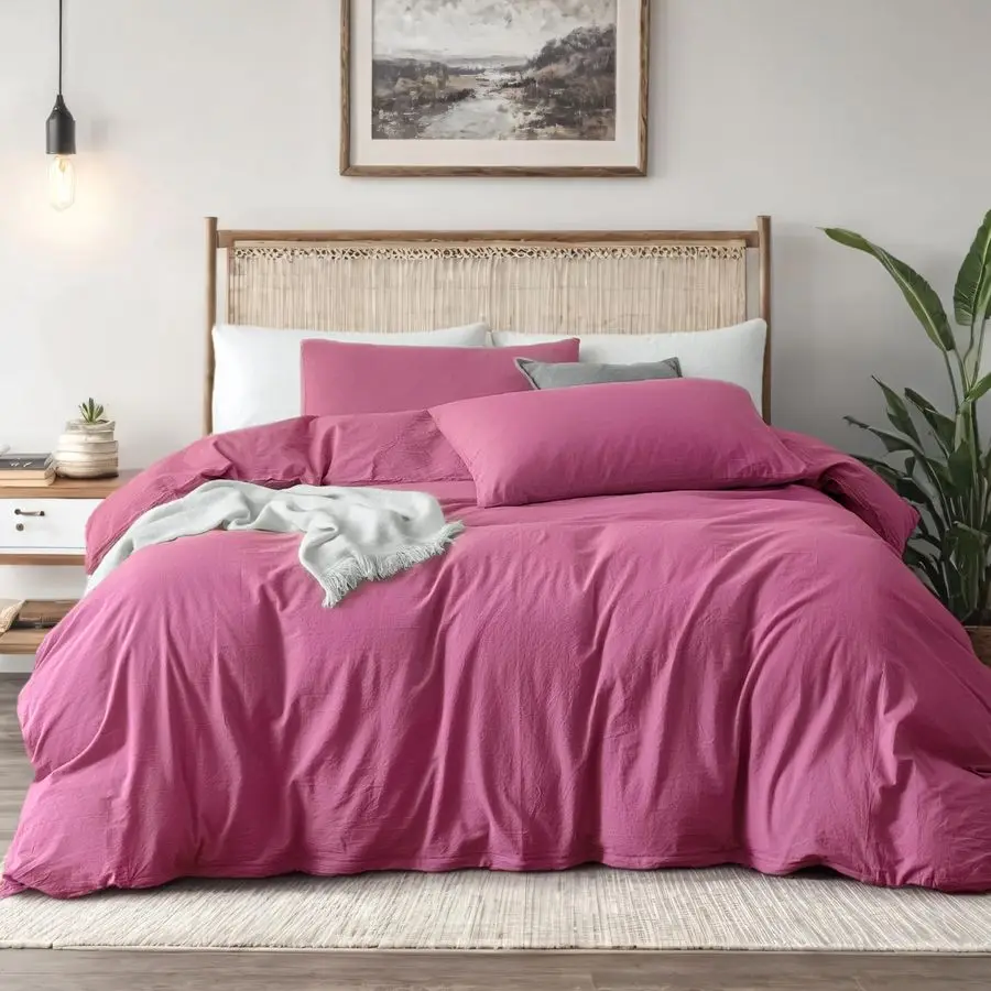 

Розовый пододеяльник King Size Extra Cozy Bedding 160 GSM Ультрамягкий пододеяльник с 2 подушками Шамс 3 предмета одеяло не входит