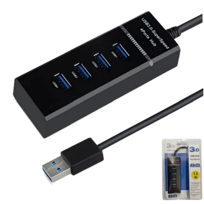 1.2m Single USB 3.0 Port High-Speed Splitter Laptop One-to-Four Hub Computer USB Adapter for Data Transfer And Charging