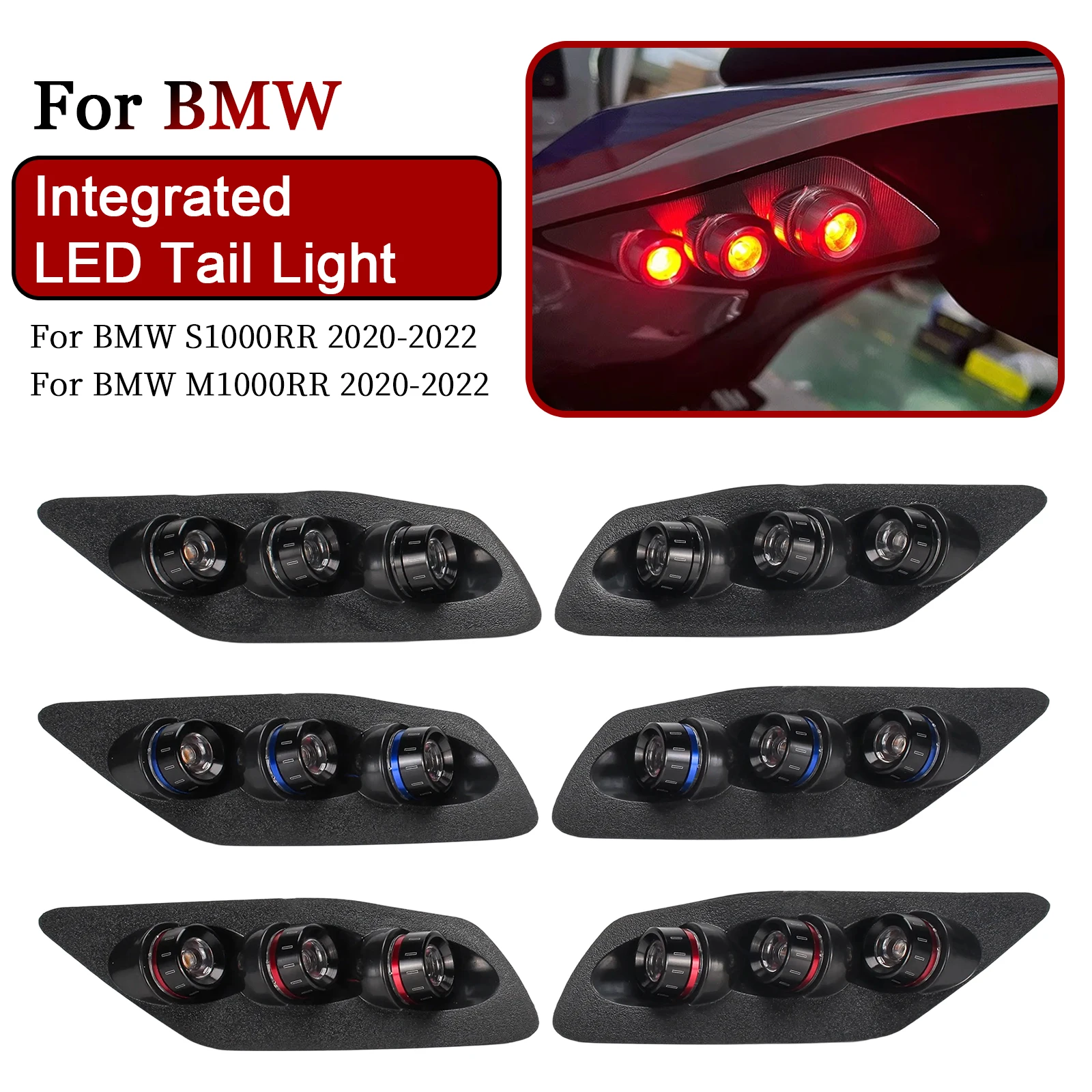 

1 Set For BMW S1000RR M1000RR 2020 2021 2022 Motorbike Integrated LED Tail Light In-Tail Rear Turn Signals Indicators Flashers