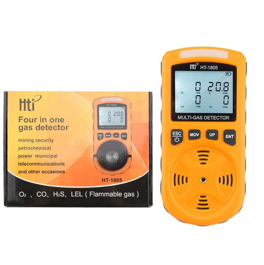 4 in 1 Gas Analyzer Detector H2s Public Multi Gas Detector Used in Mining, Metallurgy Security Ring Ht-1805