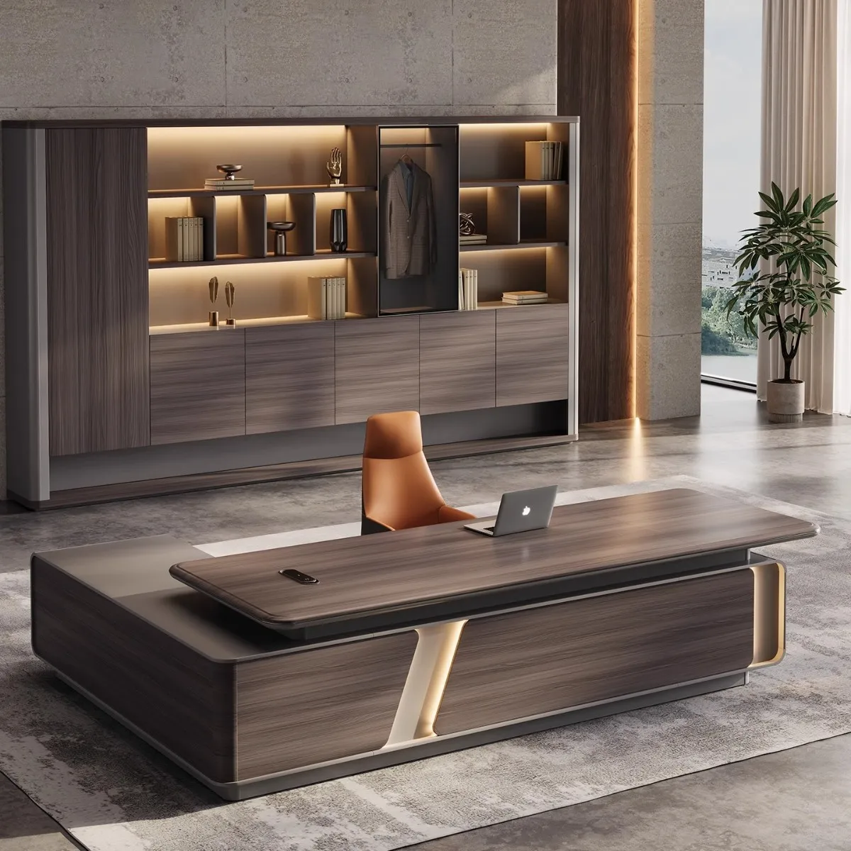 Boss Table, Desk, Light Luxury Minimalist, Chairperson's Desk, High-end Leadership Office, Furniture Manager, President's Desk