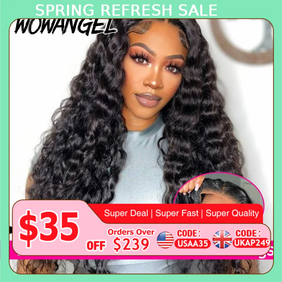 WOWANGEL Burmese Curly 5x5 HD Lace Closure Wig 250% Preplucked Glueless Wigs Human Hair Wig Ready To Wear Burmese Wave For Women