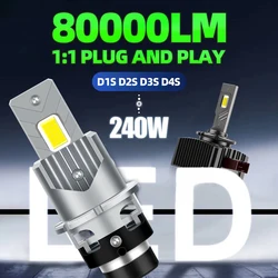2pcs 12V Xenon Headlight Bulb Replacement LED D4S D1S D3S D2S LED D1R D2R D3R D4R Car Lights 6000K Brightnesss 1:1 Mini Dessign