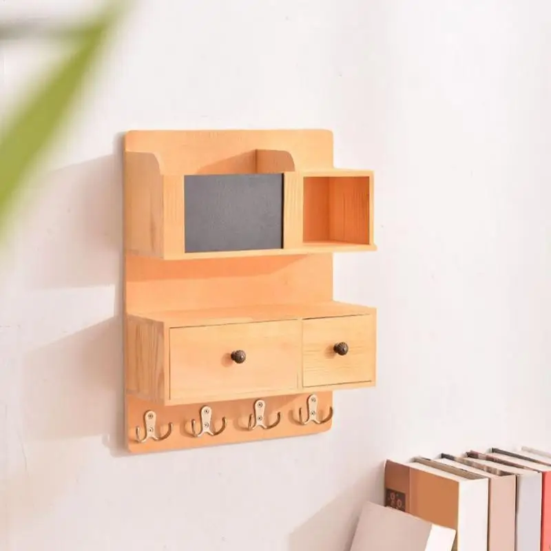 Key Holder For Wall Decor Mail Shelf Sorter Organizer Key Hanger Wall Mount With 4 Hooks Storage Rack For Kitchen Bathroom