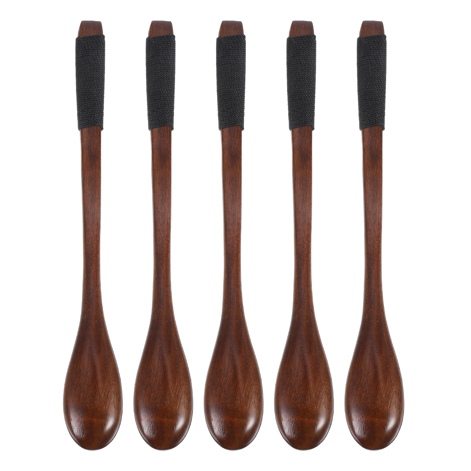 

5Pcs Japanese Style Wooden Spoons Small Handcrafted Wooden Teaspoons Natural Wood Utensil Set for Dining Coffee Stirring