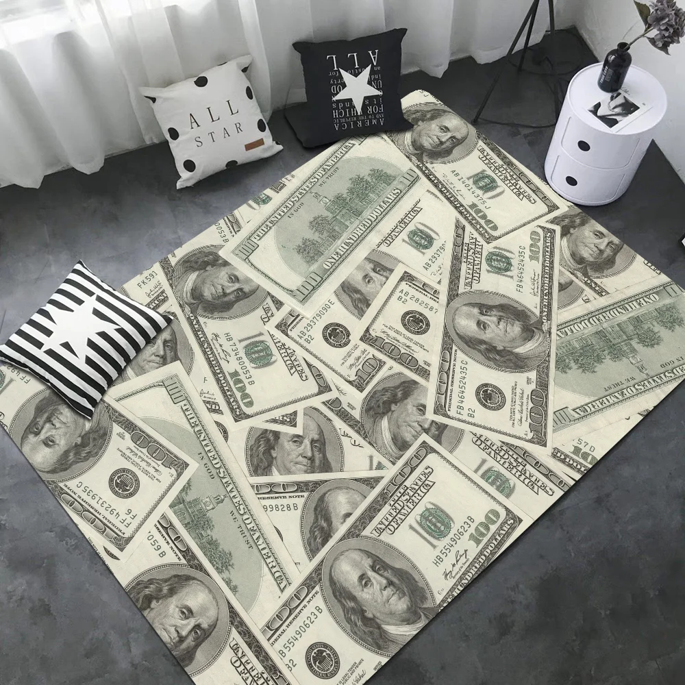 3D Dollar Euro Money Rich Floor Mat Floor Mat Non-Slip Laundry Room Mat Laundry Decor Balcony Child Living Room Bedside Mats