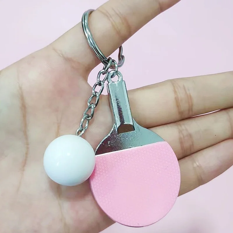 Neue Simulation Tischtennis Schlüsselanhänger, Mini Schlüsselanhänger mit Tischtennisschläger Sport Schlüsselanhänger für Taschen Rucksack Anhänger Geschenk – Detail 5