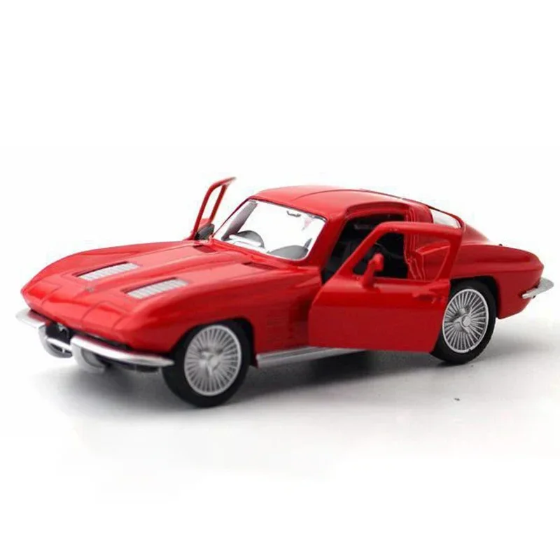 

1:36 Scale Chevrolet Corvette 1963 Diecast Alloy Metal Classic Car Model Pull Back Car For Children Toys With Collection