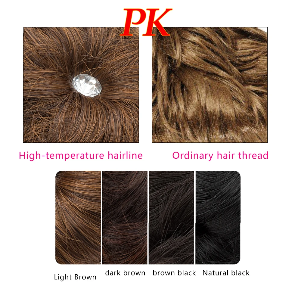 AOSI Synthetic High Temperature Fiber Chignon Nine flowers Hair Women Curly Chignon Hair Bun Donut Clip In Hairpiece