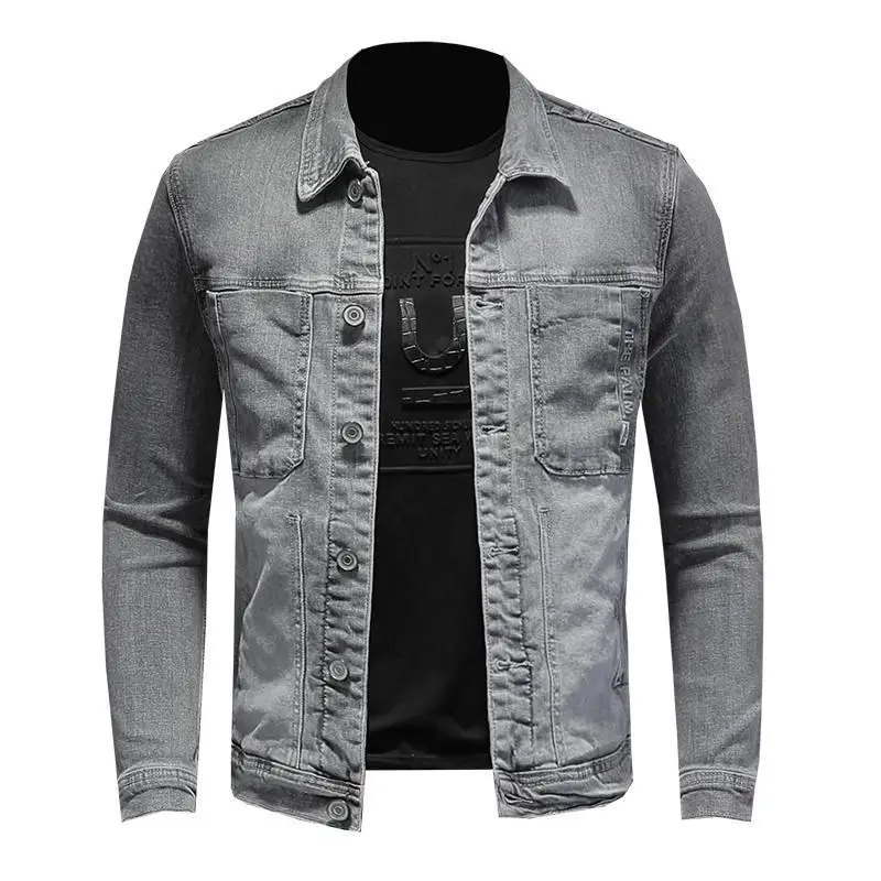 Autumn new washed classic men\'s denim jacket Street handsome trend jacket High Street retro casual versatile men\'s clothing