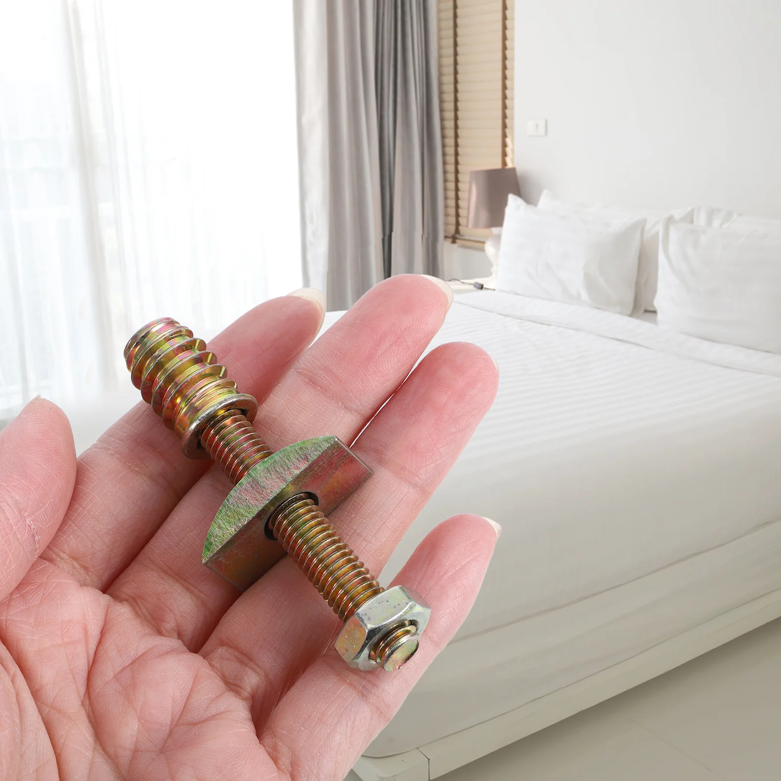 

8Sets Bed Frame Parts Iron Connector Kit Corrosion Resistant Threaded Pin Bolt Nut Kit for Bed Crib Replacement Repair