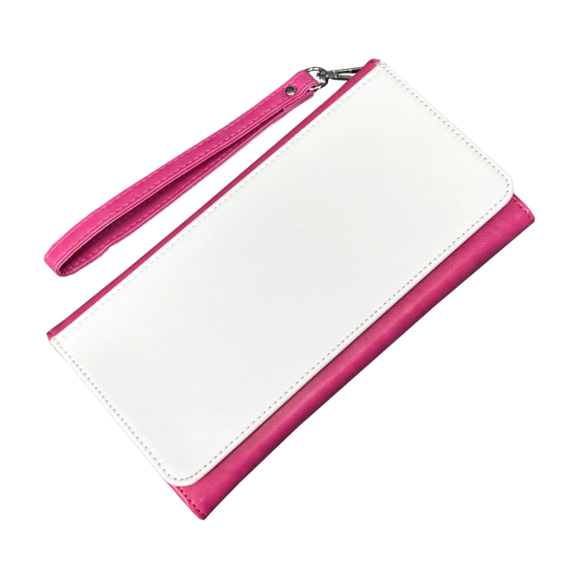 5 Pieces Sublimation Blank Women Pink Long Wallet Fashion Ladies PU Leather Wallets Large Capacity  Buckle Leather Clutch Wallet