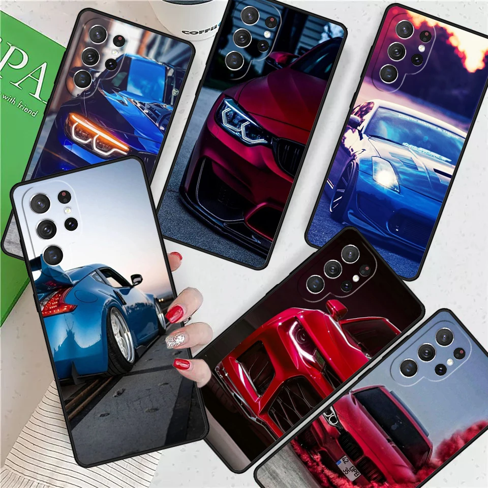 

B-синий красный автомобильный чехол для Samsung Galaxy S24 Ultra S21 S22 S8 S9 S10E Note 10 20 Plus FE S23 Чехол для телефона Coque