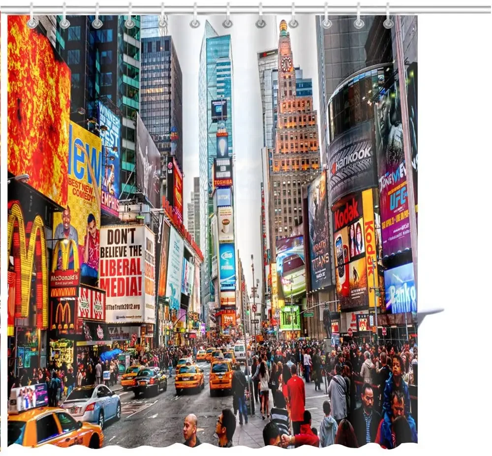 New York City March Times Square Featured with Broadway theaters and Animated led Signs is a Graphic Print