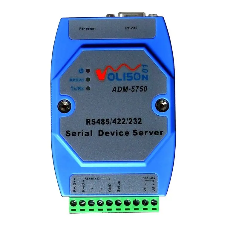 

Industrial grade RS-485/422/232 to Ethernet transparent serial port networking server