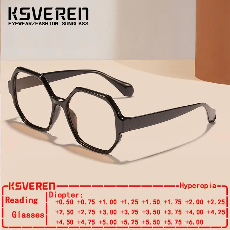 

KSVEREN Fashion Anti Blue Light Reading Glasses for Men Women Customisable Prescription Glasses Optical Eyewear Glasses Frame
