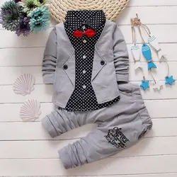 Autumn Winter Toddler Boys Clothes Cotton Gentleman Formal Outfits Clothing Set 2pcs Kids Clothes Suit Outerwear For 1-4Years
