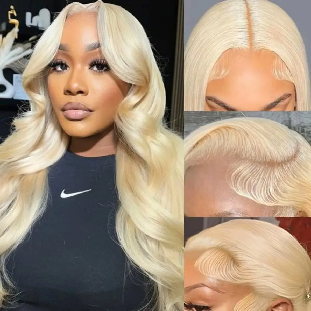 613ブロンドのボディウェーブヘアウィッグ、プレプラッキング済み、16～36インチ、100%人毛ウィッグ、密度180～200%、13x4、13x6 HDレースフロントウィッグ