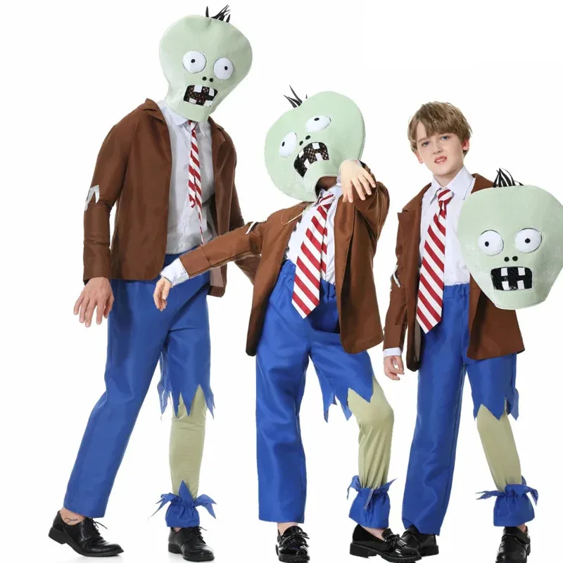

Kids Adult Halloween Funny Cosplay Game Zombies Novelty Jumpsuit Mask Outfit Clothes Festival Carnival Dress Up Party Stage Show