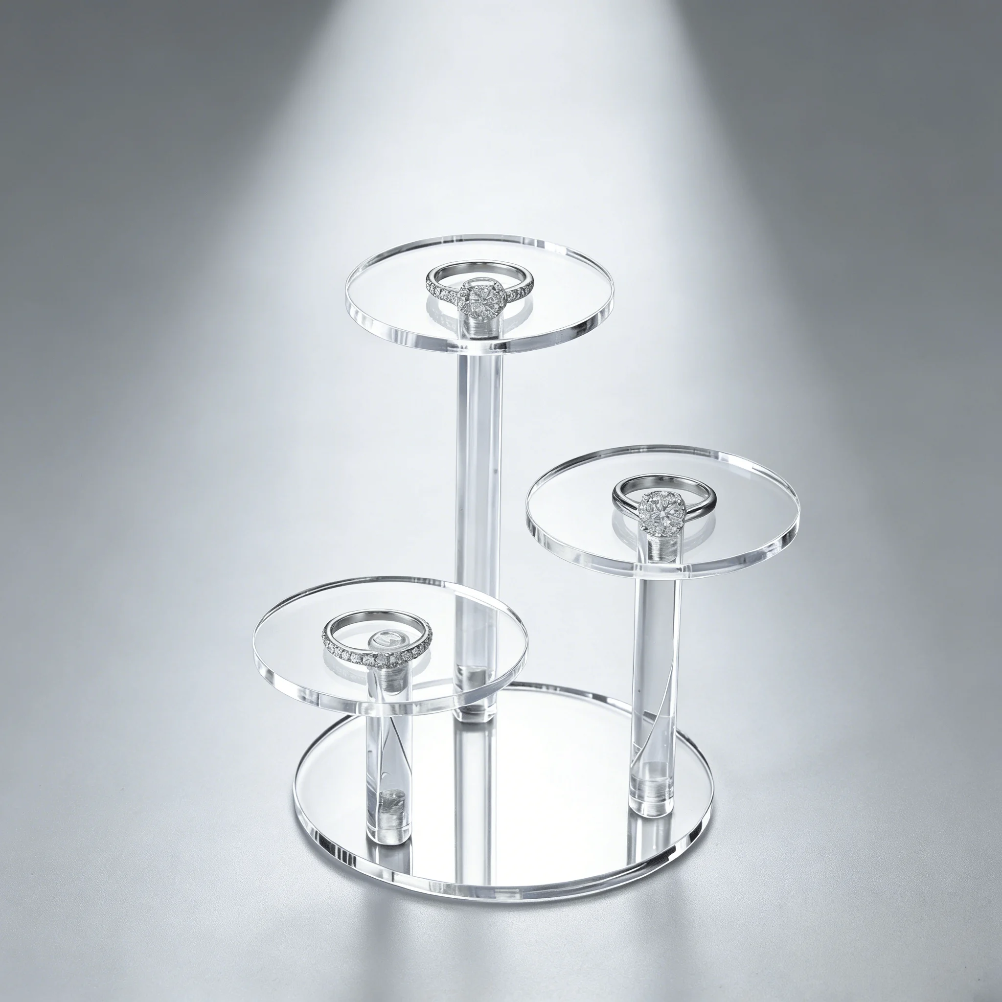 Multifunktionales, transparentes, langlebiges Acryl-Display-Regal, geeignet zum Platzieren von Schmuck, Cupcakes, Parfüm, Puppen, Aufbewahrungsregal. – Detail 15