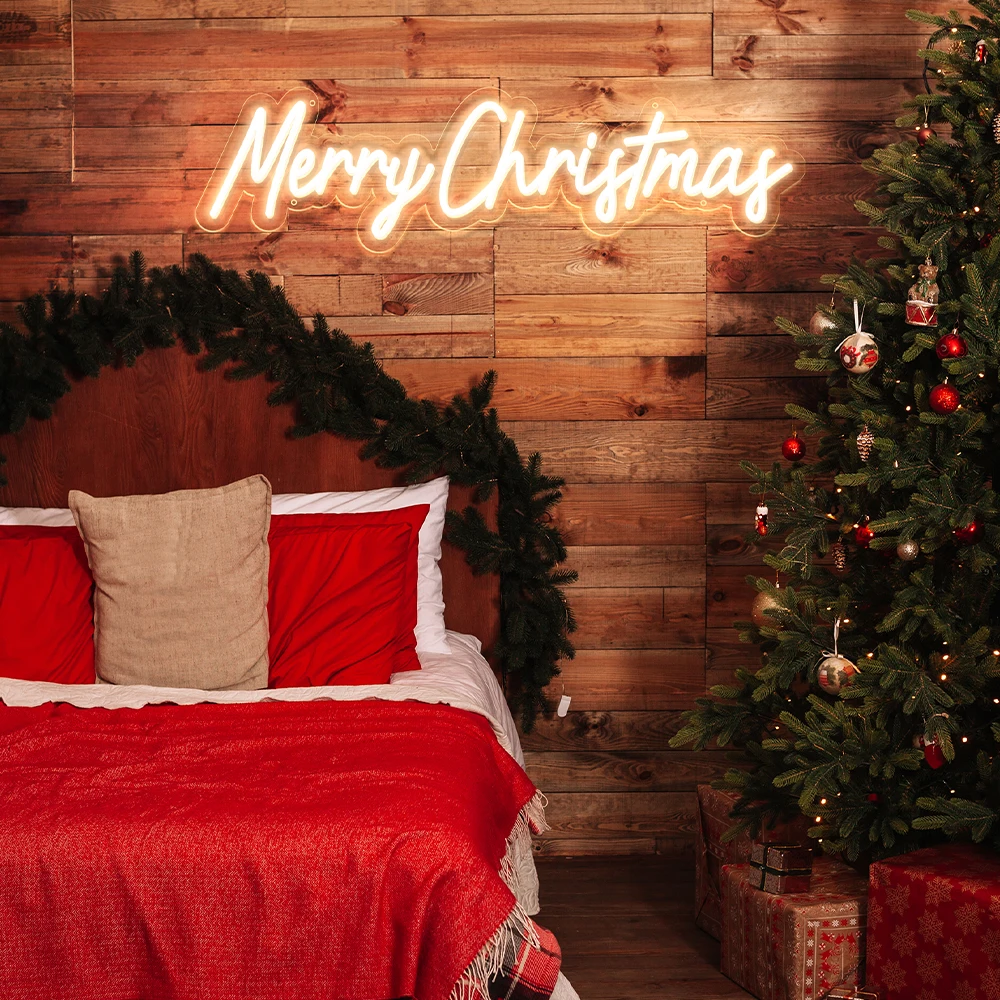Neon Led Sign Merry Christmas Neon Lights Signs USB Children's Room Christmas Party Home Wall Decor Bedroom Decoration Lights