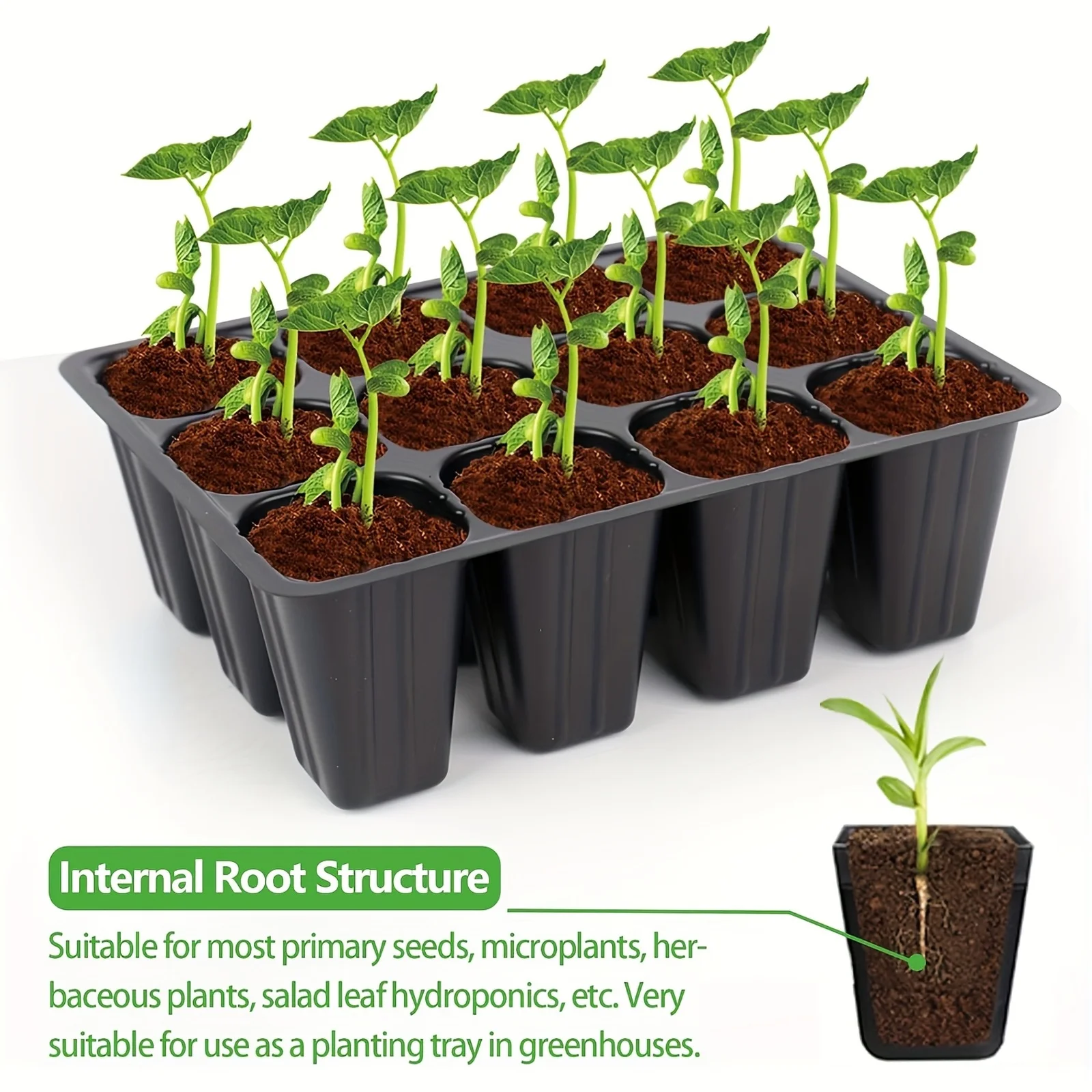 10pcs 12-Cell Plastic Seed Sta - огляд і ціна Nursery Plug Tray