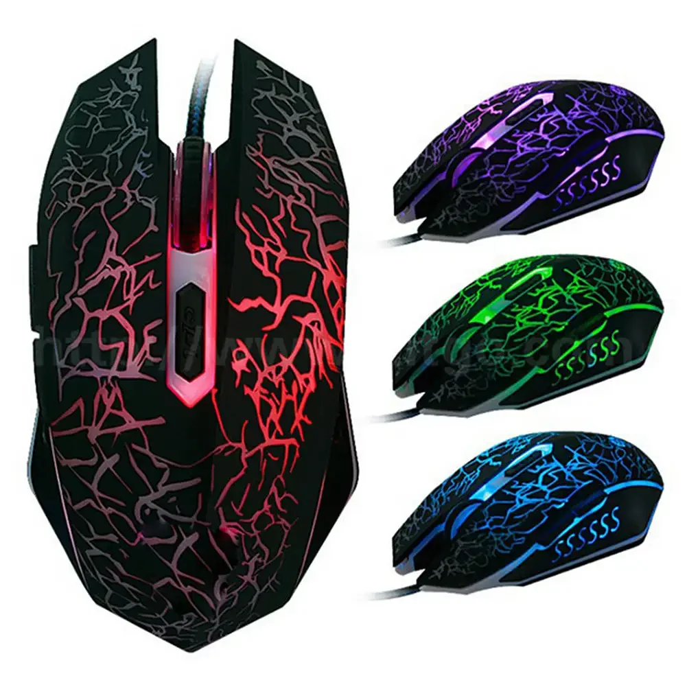 2400 DPI USB Wired Mouse Gaming Mouse LED Backlit Professional Gamer Mice Ergonomic Computer Mouse for PC Laptop Macbook