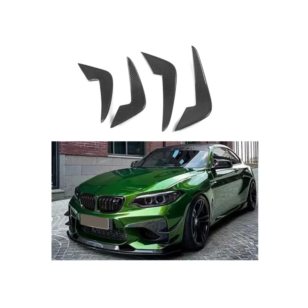 

Dry Carbon Fiber AC Style Front Bumper Wind Knife Four Piece Set For BMW M2 F87 2014-2022 Body Kits Trim Bumper Side Wing Canard