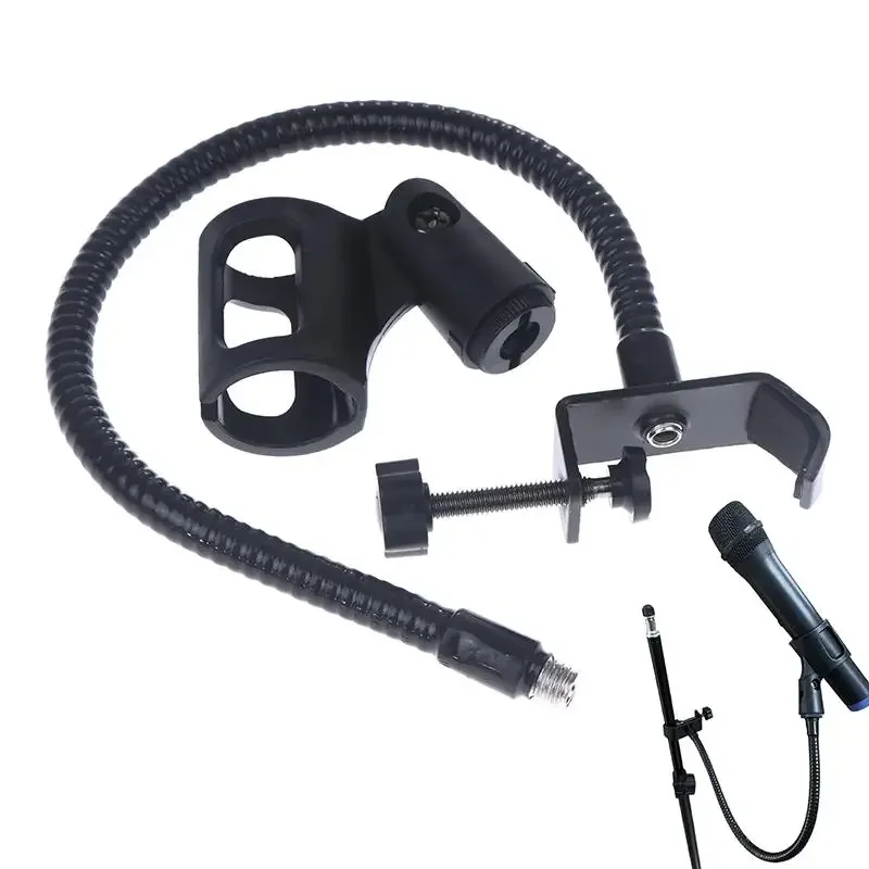 1Set Microphone Stand Metal Table Clamp 360 Adjustable Flexible Gooseneck Universal Microphone Arm For Meeting Lecture Podcast