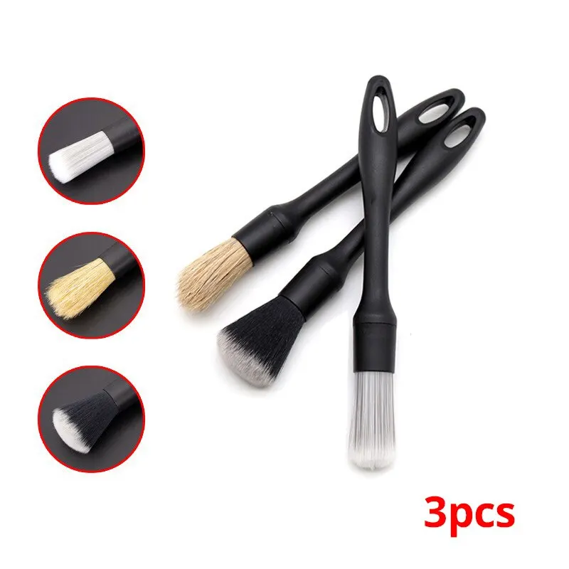 3pcs Cleaning Brush Car Air Conditioning Vent Clean Crevice Sweep Dust Duster Car Interior with Brush Car Wash Tool Set