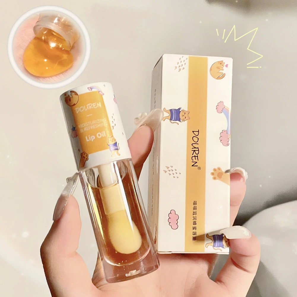 Milk Honey Lip Oil/Cream Cute Transparent Lip Oil Instant Volumising Lip Plumper Gloss Reduce Lip Fine Line Lip Makeup New