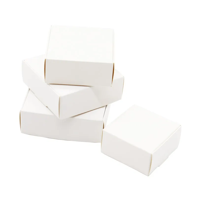 50Pcs/Lot Gift Box kraft Paper Jewelry Boxes Blank Carry Case Jewelry Accessory Packaging Handmade Cardboard Display Paper Boxes