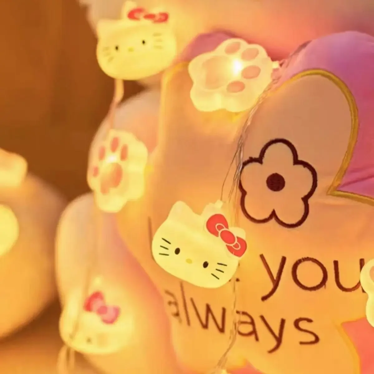 Hello Kitty Nightlight String Kawaii Sanrio Anime Kerstkamerdecoratie Sfeer Lichte Verjaardag Mooie Cadeaus Voor Meisjes