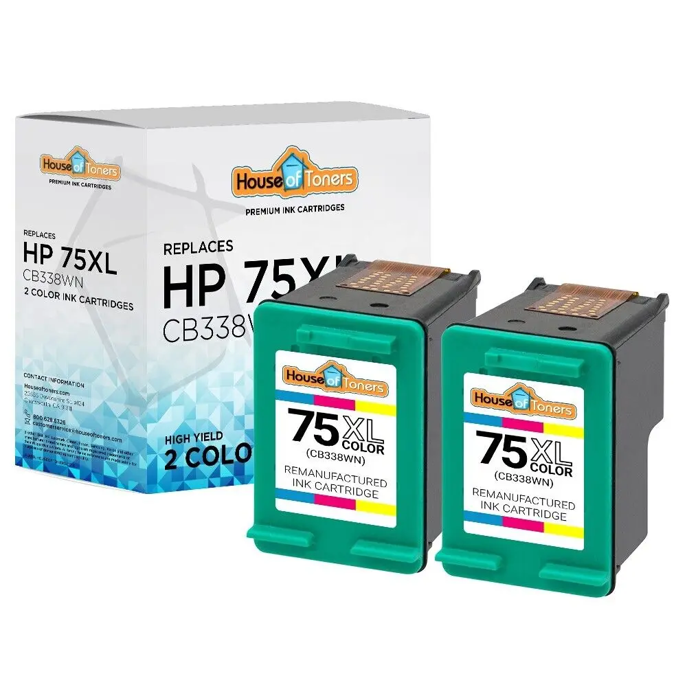 2 PK para HP #75 XL Color para Officejet J5790 J6405 J6410 J6424 J6450 J6480 J6488