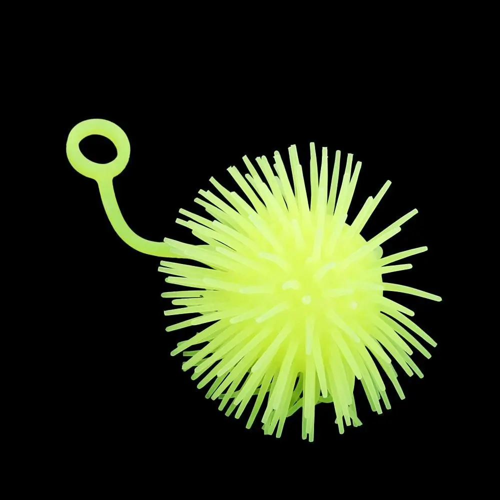 Anti Stress Color Random Baby Elastic Toy Kids Gifts LED Light Up Toy Vent Ball Glowing Hair Flash Ball Elastic Glow Hair Ball