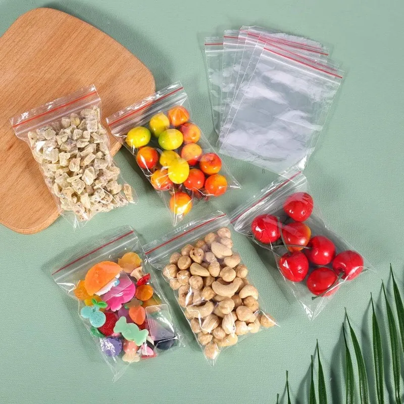 100–500 Stück Kunststoff-Aufbewahrungsbeutel, selbstversiegelte Beutel für Schmuck, Lebensmittel, Pillen, transparenter Reißverschluss, Aufbewahrungsbeutel, Paketbeutel, Großhandel – Detail 6