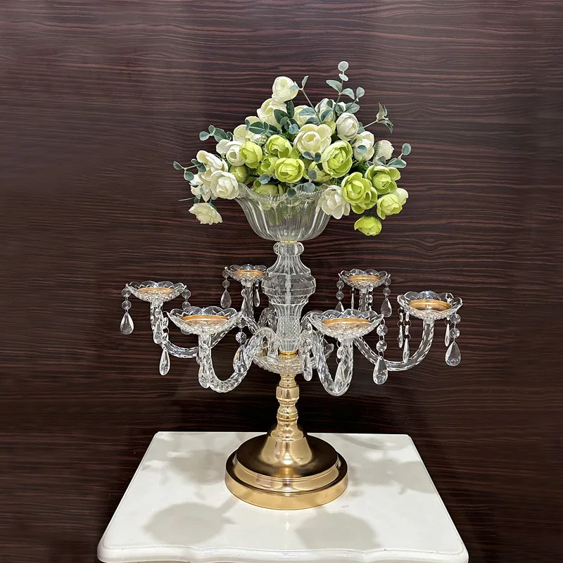 New wedding props acrylic elbow candlestick decoration creative wedding table sign European table flower device