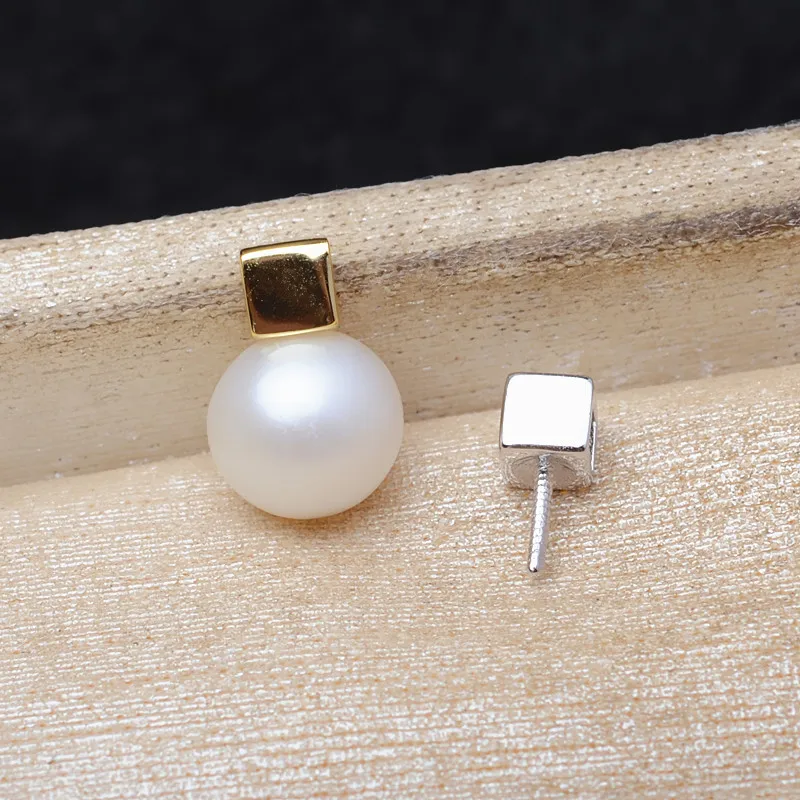 Wholesale S925 Sterling Silver Pendant Mounts Base Findings Settings Mountings Jewelry Fittings for 10-12mm Pearls 10pcs/lot