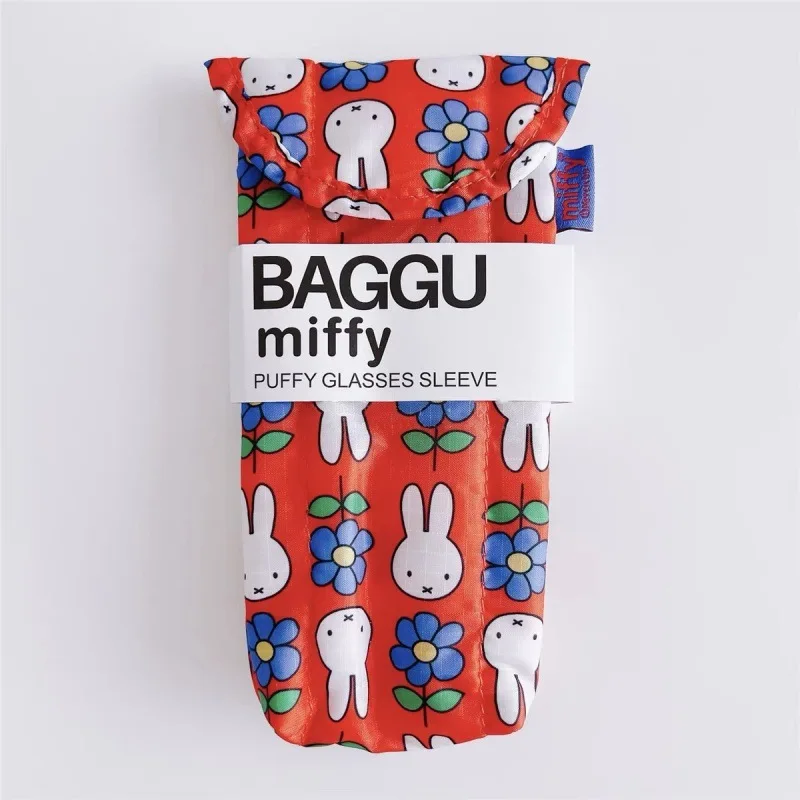Miffy Cute Protective Case Portable Storage Bag Kawaii Magnetic Buckle Printed Cotton Clip Glasses Bag Cartoon Gift Toys