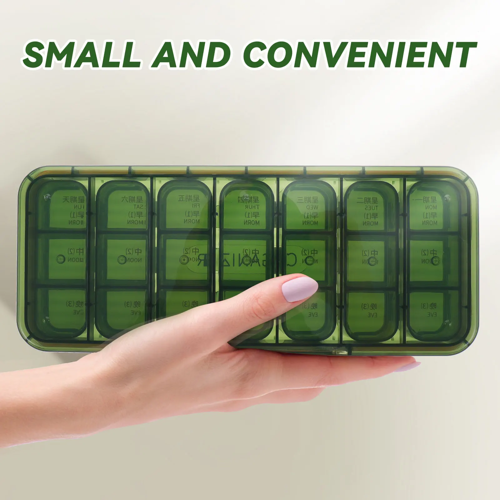 

1Set Portable Weekly Medicine Organizer with Multi-Grid Compartment Design Compact Travel Pill Case Wear-Resistant Daily Use
