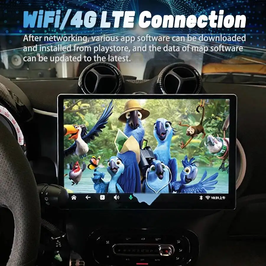 13.3inch for Benz smart 453 Fortwo 2014 - 2020 Screen Radio Car Multimedia Navigation GPS Bluetooth Android Auto Carplay LHD RHD