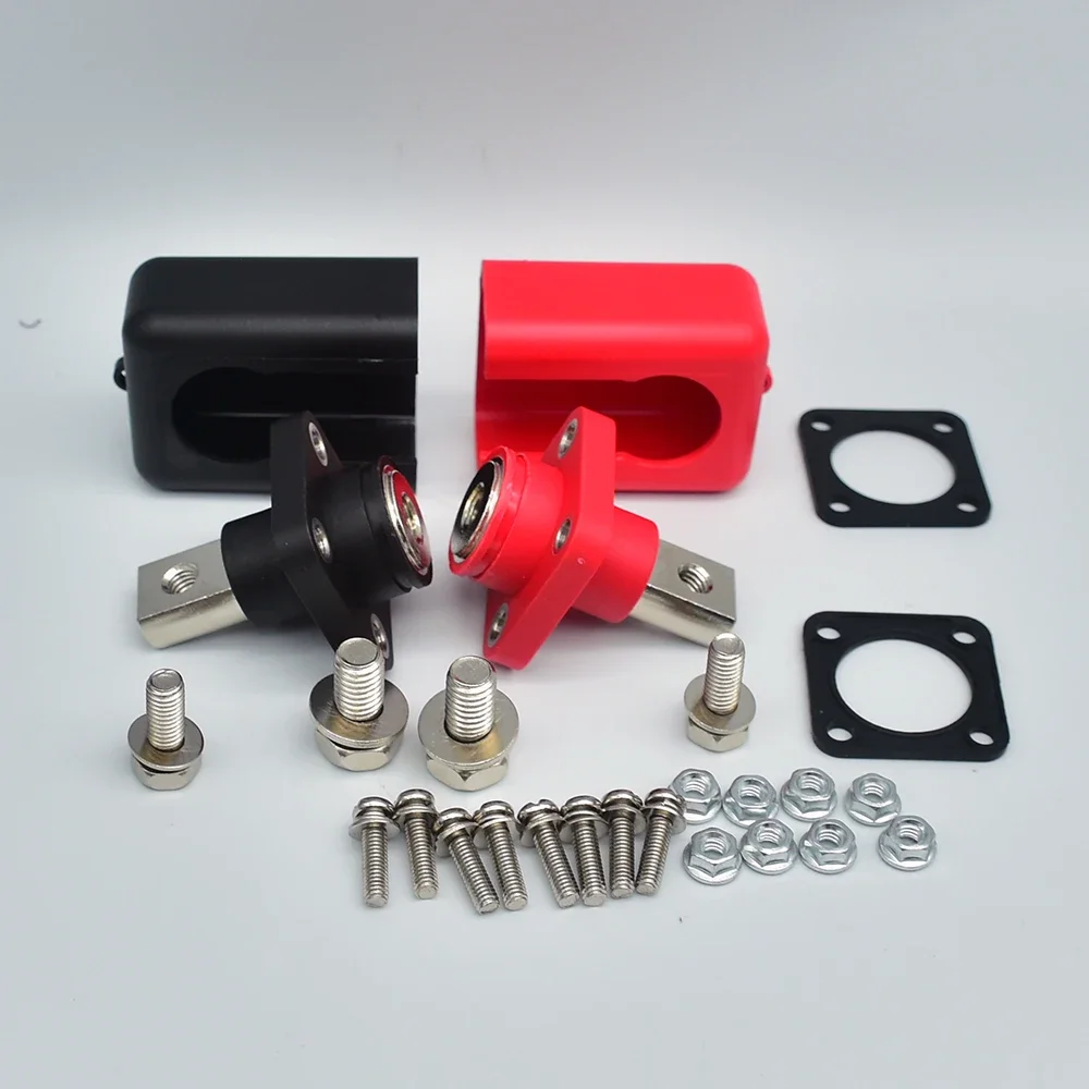 Terminal de armazenamento de energia para bateria de lítio, 2 peças 200a, todo em cobre, conector de bateria, terminal de armazenamento de bateria