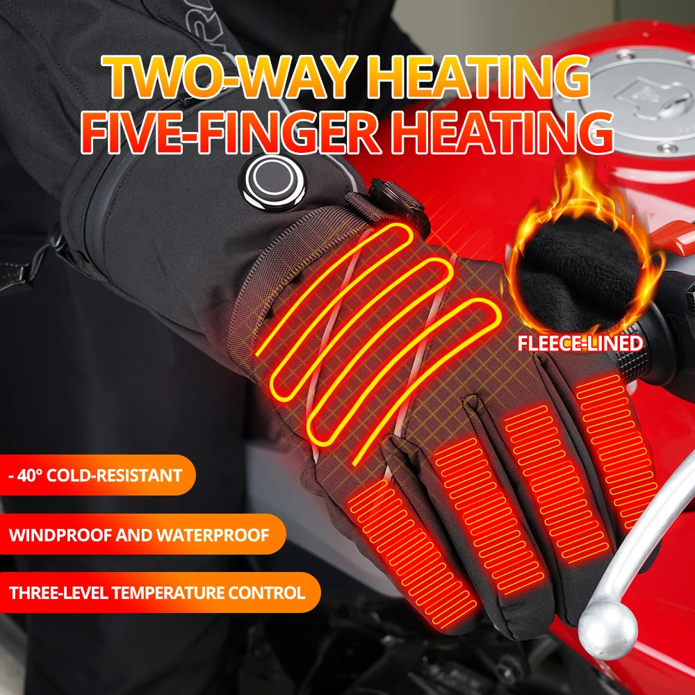 

Electric Heated Gloves 4000mAh Rechargeable Battery With 3 Levels Powered Heat Gloves Winter Outdoors Thermal Skiing Warm Gloves